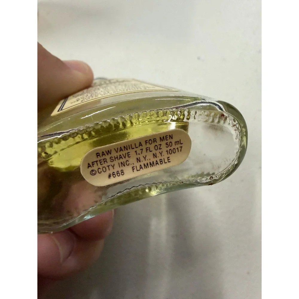 Vintage Coty Raw Vanilla For Men After Shave 1.7 fl oz 50ml Partially Used